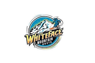 create graceful and fantastic skiing logo design