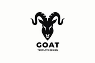 make eye catching goat head logo with unlimited revision