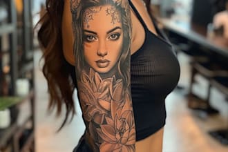 create a tattoo design of tattoo sleeve