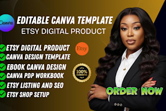 design canva PDF workbook, canva ebook, canva templates, etsy digital products