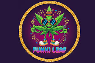 design awesome funki leaf mascot logo design for your choices