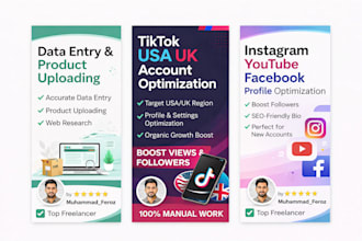 setup tiktok USA UK instagram youtube facebook profiles