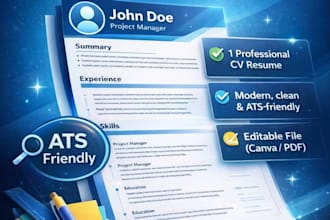 design a professional, modern CV or resume for you