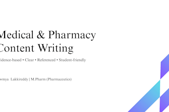 write evidence based medical and pharmacy blog articles