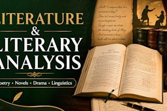 analyze english literature, poetry, novels, drama and linguistics