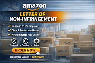 draft a patent non infringement letter for amazon reinstatement as legal counsel