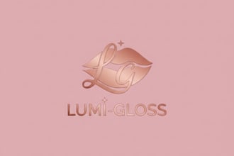 design a professional lip gloss logo for your beauty brand
