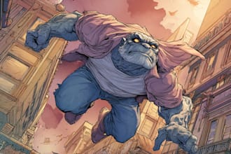 draw a comic book page illustration or webtoon episodes