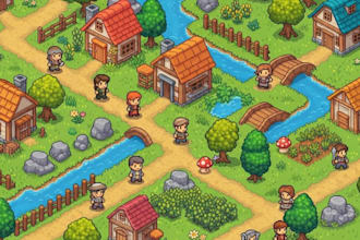 create 2d top down pixel art tileset pixel game tilemap rpg game environment