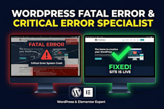 fix wordpress fatal errors, critical errors, and elementor bugs fast