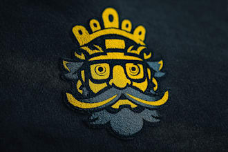 design linocut style cartoon logo