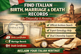 find italian birth marriage death certificates for citizenship