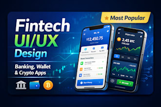 design UI UX for fintech app, mobile banking, wallet and crypto payment apps