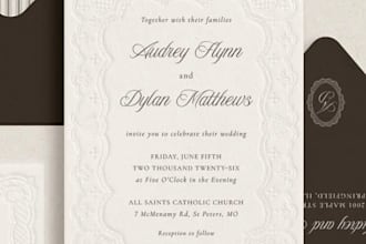 design custom wedding invitation design, editable canva wedding template design