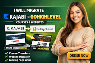 migrate online course, kajabi website to gohighlevel course upload, ghl landing