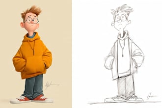 sketch your cartoon character