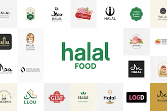 design a halal food logo for restaurants and brands