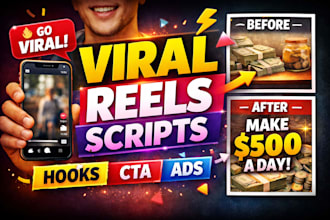 write high converting short video scripts for reels, tiktok and ads