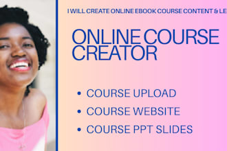 create ebook online course content course curriculum lesson plan course creation