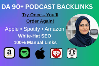 create high da podcast backlinks spotify amazon apple