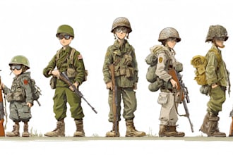draw military characters or military related illustrations