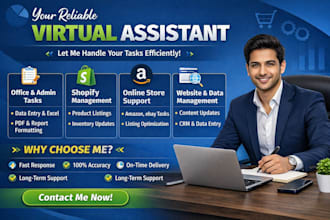 manage your website, online store and office work as VA