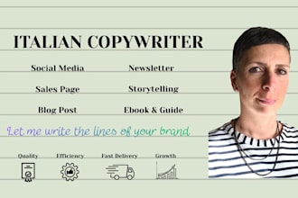 be your strategic italian copywriter for social media and newsletter