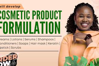 develop formulation for cosmetic products, lotions, beauty creams as a chemist