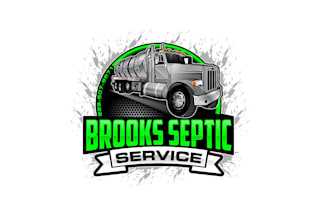 create attractive and imagination septic truck logo design