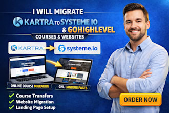 migrate online course, kajabi website to gohighlevel course upload, ghl landing
