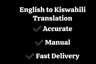 translate english to kiswahili manually and accurately