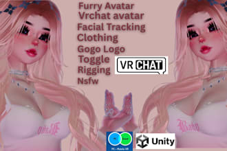vrchat avatar commission anime furry 3d model vrc vrchat character for vr userss