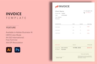 design a clean and professional custom invoice for your business