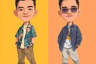 make big head cartoon caricature from your face