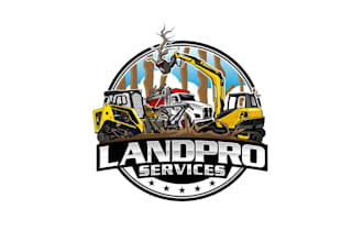 create exclusive skid steer, excavator and truck logo design
