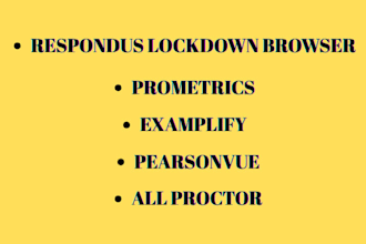 set up respondus lockdown browser, prometrics, examplify, pearsonvue, proctor