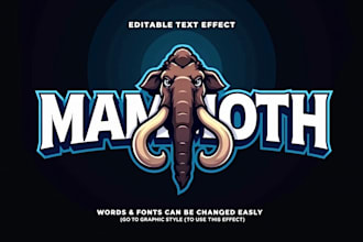 design creative mammoth head mascot logo in very short time