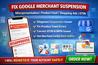 fix google merchant suspension misrepresentation product feed shopping ads gtin
