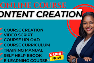 do online course content creation, udemy lms course upload, video course content