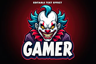 design high quality clown gamer logo in 12 hours