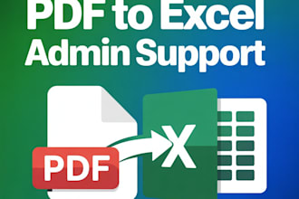 convert pdf to excel , convert bank statements,admin support