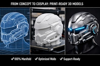 design custom 3d printable mask and helmet models for cosplay, gaming, and props