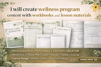 create wellness program content with workbooks and lesson materials