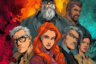 custom comic book character and action scene for you