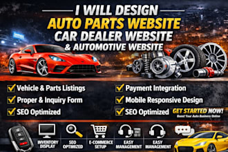 design auto part website, car seller, automotive, car dealer, car part website