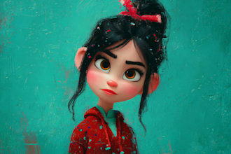do a cute disney cartoon portrait
