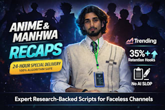 write viral human written scripts for anime and manhwa recap