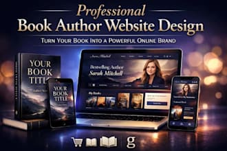 design, redesign professional author website, wix book website shopify wordpress