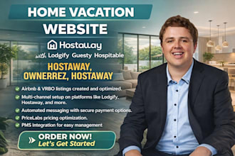 design rental website on lodify, ownerrez hostaway hospitable beds24 smoobu