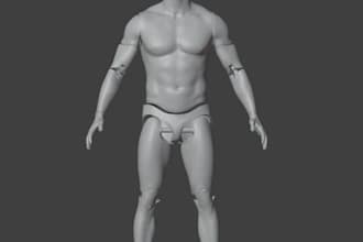 sculpt 3d articulated model 3d action figure, bjd, resin printed action figure